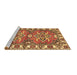 Sideview of Machine Washable Geometric Brown Traditional Rug, wshtr455brn