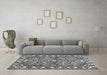 Machine Washable Geometric Gray Traditional Rug in a Living Room,, wshtr455gry