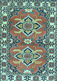 Geometric Light Blue Traditional Rug, tr455lblu