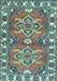 Geometric Light Blue Traditional Rug, tr455lblu