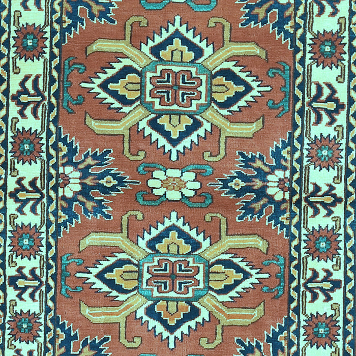 Geometric Light Blue Traditional Rug, tr455lblu
