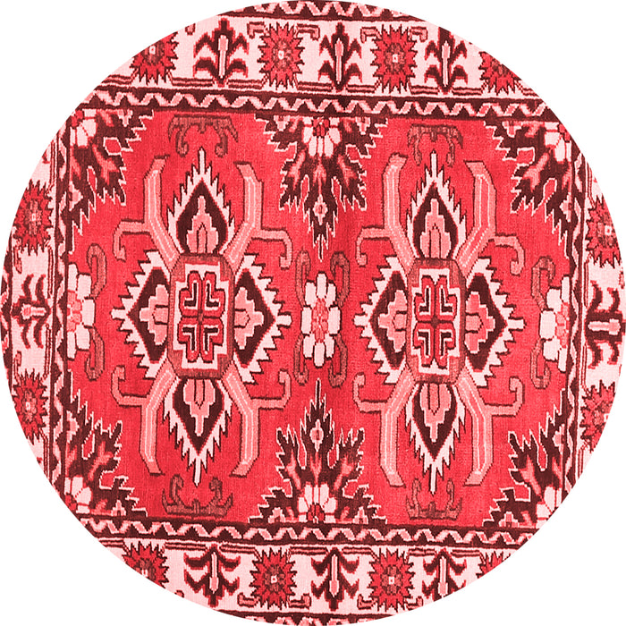 Machine Washable Geometric Red Traditional Rug, wshtr455red