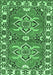 Machine Washable Geometric Emerald Green Traditional Area Rugs, wshtr455emgrn