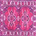 Square Geometric Pink Traditional Rug, tr455pnk