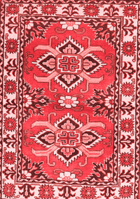 Geometric Red Traditional Rug, tr455red