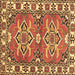 Square Geometric Brown Traditional Rug, tr455brn