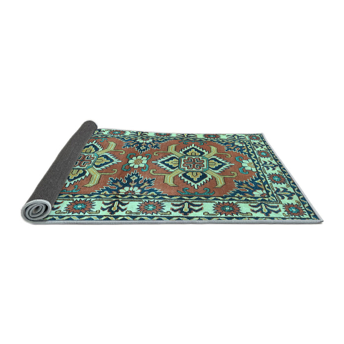 Sideview of Geometric Light Blue Traditional Rug, tr455lblu