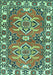 Geometric Turquoise Traditional Rug, tr455turq