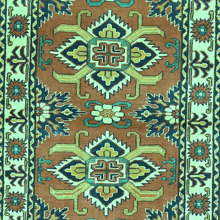 Geometric Turquoise Traditional Rug, tr455turq