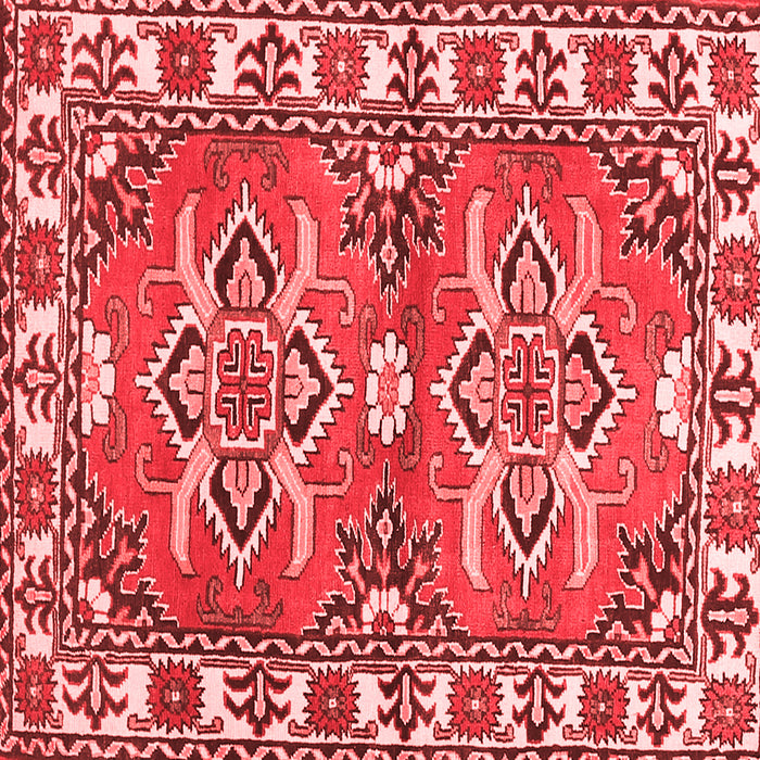 Machine Washable Geometric Red Traditional Rug, wshtr455red