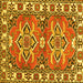 Square Geometric Yellow Traditional Rug, tr455yw