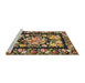 Sideview of Machine Washable Traditional Bakers Brown Rug, wshtr456