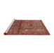 Sideview of Machine Washable Traditional Rust Pink Rug, wshtr4560