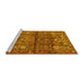 Sideview of Machine Washable Persian Yellow Traditional Rug, wshtr4560yw