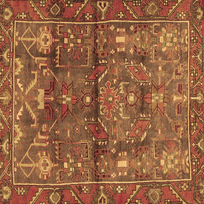 Square Persian Brown Traditional Rug, tr4560brn