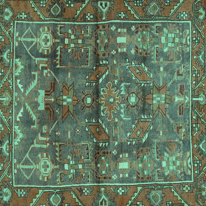 Square Machine Washable Persian Turquoise Traditional Area Rugs, wshtr4560turq
