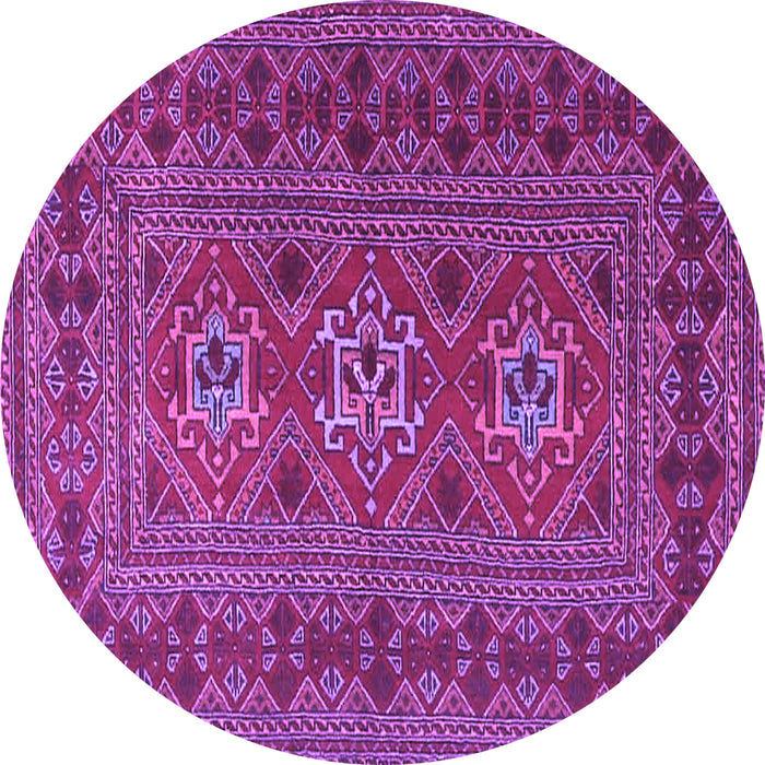 Round Machine Washable Persian Purple Traditional Area Rugs, wshtr4561pur
