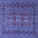 Square Persian Blue Traditional Rug, tr4561blu