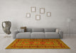 Machine Washable Persian Yellow Traditional Rug in a Living Room, wshtr4561yw