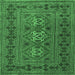 Square Machine Washable Persian Emerald Green Traditional Area Rugs, wshtr4561emgrn