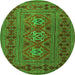 Machine Washable Persian Green Traditional Area Rugs, wshtr4561grn