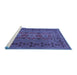 Sideview of Machine Washable Persian Blue Traditional Rug, wshtr4561blu