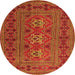 Machine Washable Persian Orange Traditional Area Rugs, wshtr4561org