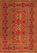 Serging Thickness of Machine Washable Persian Orange Traditional Area Rugs, wshtr4561org