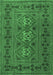 Machine Washable Persian Emerald Green Traditional Area Rugs, wshtr4561emgrn