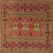 Square Persian Brown Traditional Rug, tr4561brn