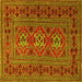 Square Persian Yellow Traditional Rug, tr4561yw