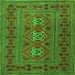 Round Machine Washable Persian Green Traditional Area Rugs, wshtr4561grn