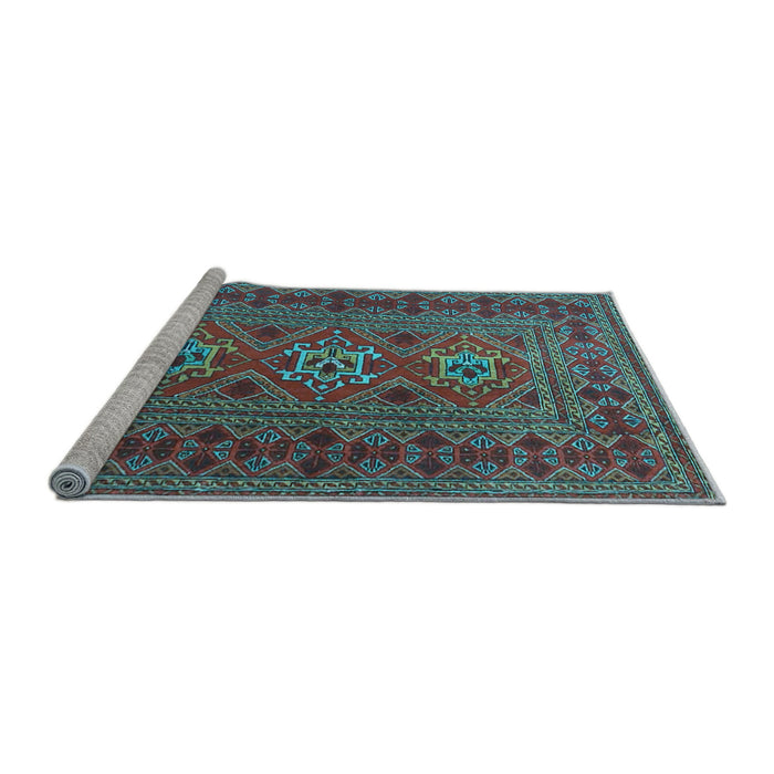Sideview of Machine Washable Persian Light Blue Traditional Rug, wshtr4561lblu