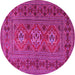 Round Persian Pink Traditional Rug, tr4561pnk