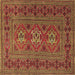 Square Machine Washable Persian Brown Traditional Rug, wshtr4561brn