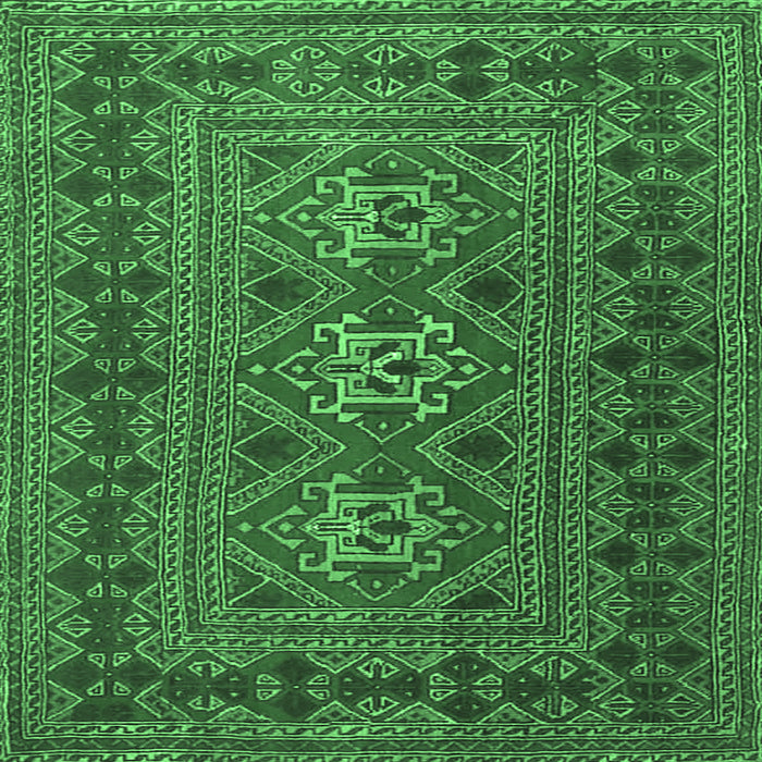 Square Persian Emerald Green Traditional Rug, tr4561emgrn