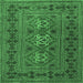 Square Persian Emerald Green Traditional Rug, tr4561emgrn