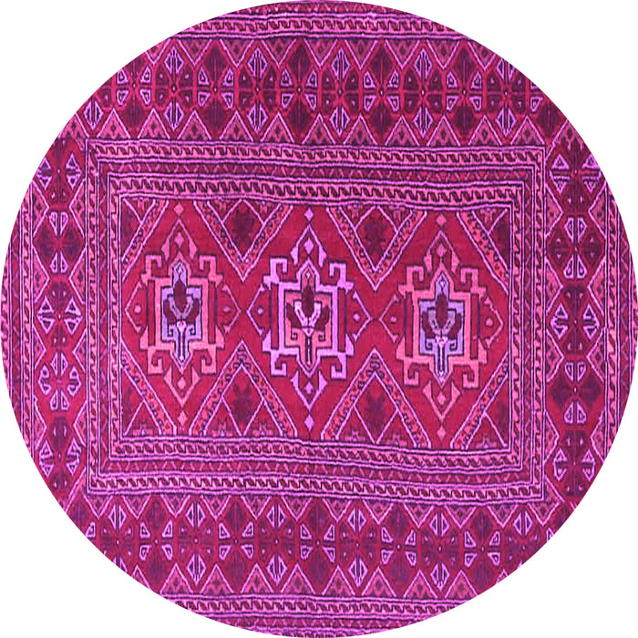 Round Machine Washable Persian Pink Traditional Rug, wshtr4561pnk