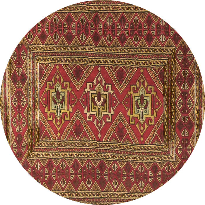 Round Persian Brown Traditional Rug, tr4561brn