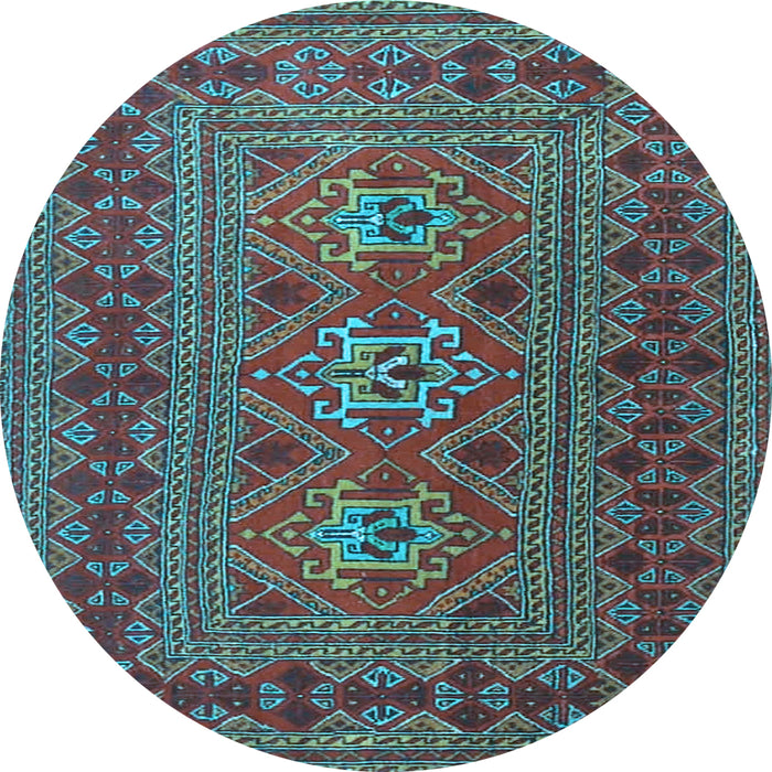 Round Persian Light Blue Traditional Rug, tr4561lblu