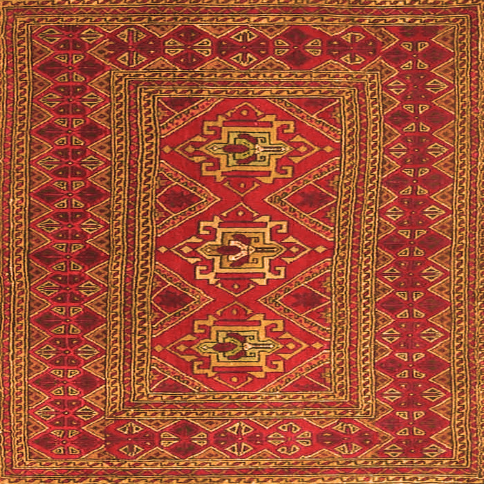 Round Machine Washable Persian Orange Traditional Area Rugs, wshtr4561org