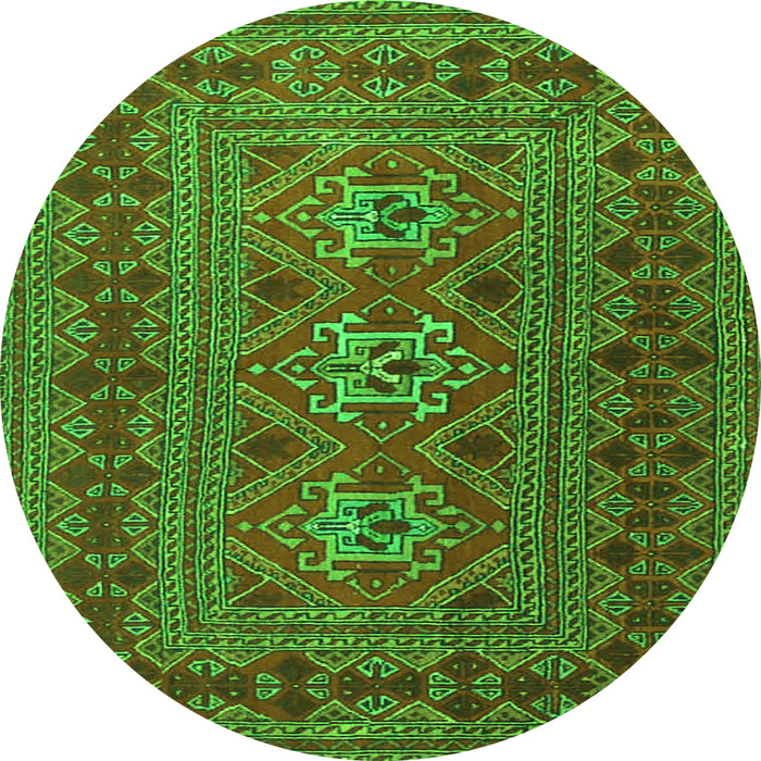 Square Persian Green Traditional Rug, tr4561grn