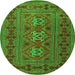 Square Persian Green Traditional Rug, tr4561grn