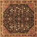 Square Persian Brown Traditional Rug, tr4562brn