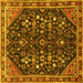 Square Persian Yellow Traditional Rug, tr4562yw