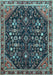 Machine Washable Persian Light Blue Traditional Rug, wshtr4562lblu