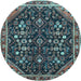 Round Persian Light Blue Traditional Rug, tr4562lblu