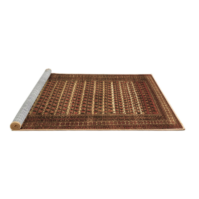 Sideview of Machine Washable Persian Brown Traditional Rug, wshtr4563brn