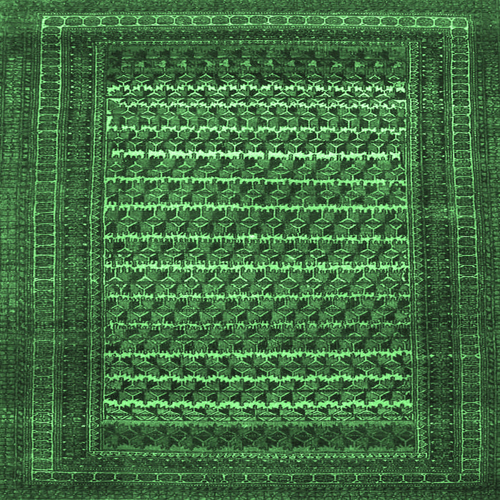 Square Machine Washable Persian Emerald Green Traditional Area Rugs, wshtr4563emgrn