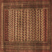 Square Persian Brown Traditional Rug, tr4563brn